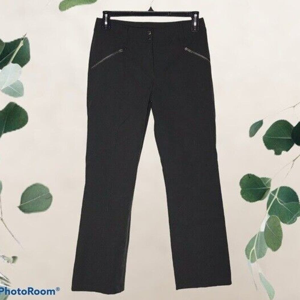DKNY VTG 1990s Women's 6 Solid Brown City Pant Casual Slick Fabric Nylon Stretch